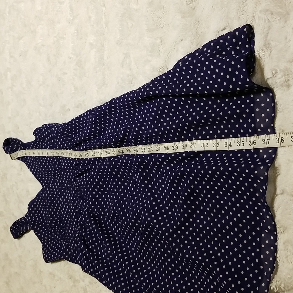 Gap Dress Womens Size 8 Blue White Sleeveless Polka Dot Preppy Summer - Picture 8 of 13